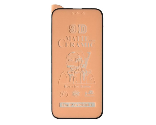 Захисне скло Ceramic MATTE for iPhone 14 Pro чорне тех. пак. mag-2000001415474137840