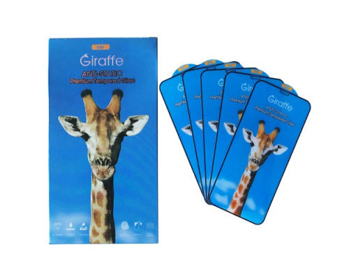 Giraffe Anti-static glass for iPhone 11/XR black тех упаковка (5шт) mag-200000143159739314