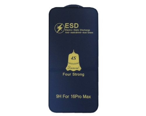 Захисне скло ESD 4S (anti-static) for iPhone 16 Pro Max чорне тех.пак. mag-2000001545744106275