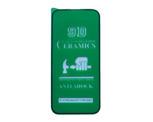 Захисне скло CERAMIC for iPhone 17 Pro Max чорне тех пак mag-2000001640449146886