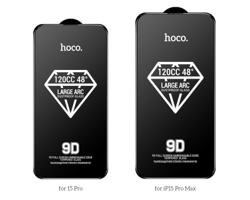 Захисне скло HOCO A34 9D Large Arc dustproof for iPhone 15 Pro Black mag-6942007607452133861