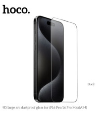 Захисне скло HOCO A34 9D Large Arc dustproof for iPhone 16 Pro Max Black mag-6942007635905140554