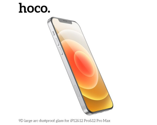 Захисне скло HOCO A34 9D Large Arc dustproof for iPhone 12/12Pro Black mag-6931474793584138638