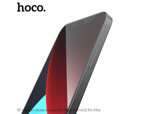 Захисне скло HOCO A34 9D Large Arc dustproof for iPhone 12/12Pro Black mag-6931474793584138638