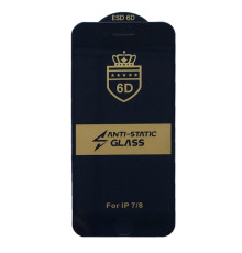 Захисне скло 6D Anti-static for iPhone 7/8 чорне тех. пак. mag-20000012506485954
