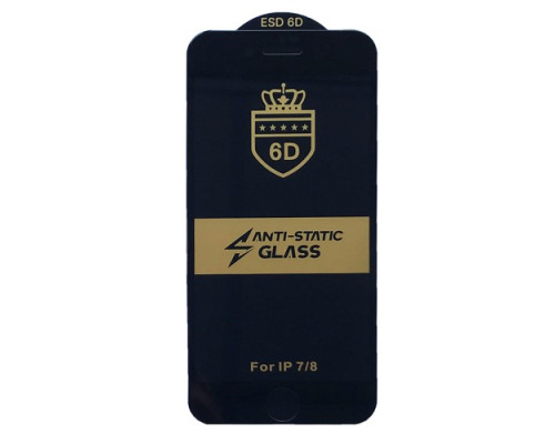 Захисне скло 6D Anti-static for iPhone 7/8 чорне тех. пак. mag-20000012506485954