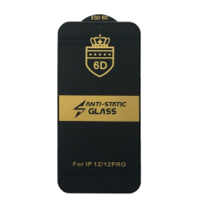 Захисне скло 6D Anti-static for iPhone 12 /12 Pro (6.1'') чорне тех. пак. mag-2000001250891131540