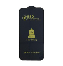 Захисне скло ESD 4S (anti-static) for iPhone 12 /12 Pro чорне тех. пак. mag-200000135258843856