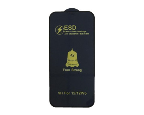 Захисне скло ESD 4S (anti-static) for iPhone 12 /12 Pro чорне тех. пак. mag-200000135258843856
