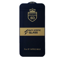 Захисне скло 6D Anti-static for iPhone 14 Pro Max чорне тех упаковка mag-200000139899946197