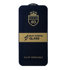 Захисне скло 6D Anti-static for iPhone 14 Pro Max чорне тех упаковка mag-200000139899946197