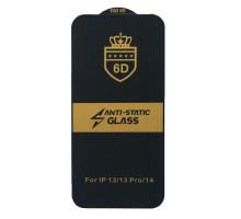 Захисне скло 6D Anti-static for iPhone 13 /13 Pro/14/16e чорне тех упаковка mag-200000133845254052