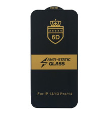 Захисне скло 6D Anti-static for iPhone 13 /13 Pro/14/16e/17e чорне тех упаковка mag-200000133845254052