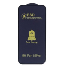Захисне скло ESD 4S (anti-static) for iPhone 15 Pro чорне тех.пак. mag-200000147851633760