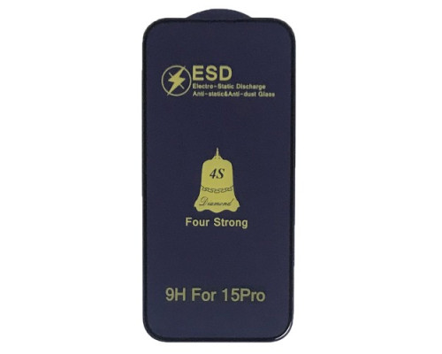 Захисне скло ESD 4S (anti-static) for iPhone 15 Pro чорне тех.пак. mag-200000147851633760