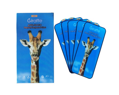 Giraffe Anti-static glass for iPhone 16 Pro/iPhone 17 black тех упаковка (5шт) mag-2000001532232100280