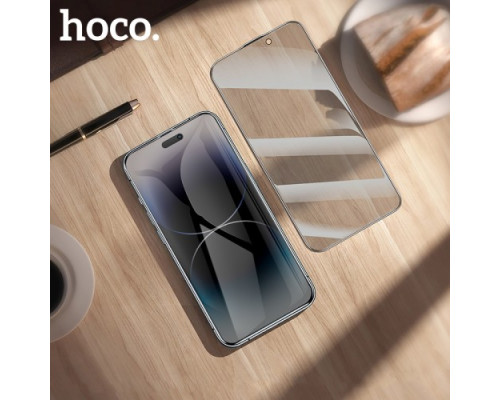 Захисне скло HOCO A34 Plus 9D Large Arc Anti-spy dustproof for iPhone 14 Pro Black mag-694200760469734957