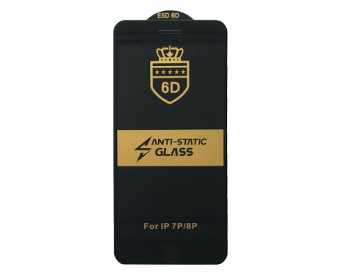 Захисне скло 6D Anti-static for iPhone 7+/8+ чорне тех. пак. mag-20000012506555955