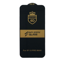 Захисне скло 6D Anti-static for iPhone 12 Pro Max чорне тех. пак. mag-2000001250969143023
