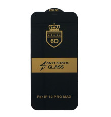 Захисне скло 6D Anti-static for iPhone 12 Pro Max чорне тех. пак. mag-2000001250969143023