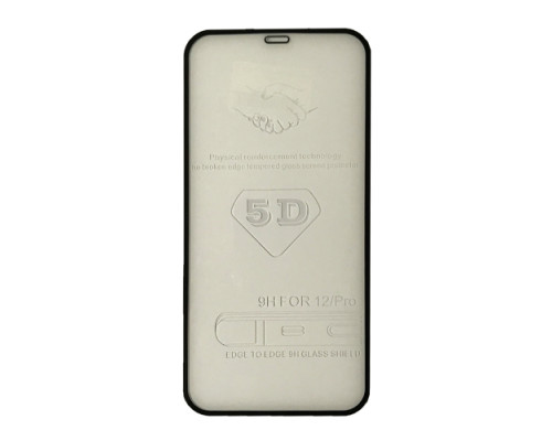 Захисне скло 5D Strong for iPhone 12 / 12 Pro (6.1'') чорне тех. пак mag-200000122406911354