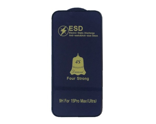 Захисне скло ESD 4S (anti-static) for iPhone 15 Pro Max чорне тех.пак. mag-200000147850933761