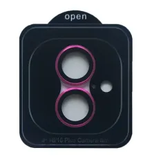 Захисне скло Camera METAL for iPhone 16 / 16 Plus rose red mag-2000001545638145625