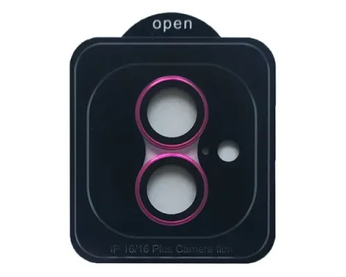 Захисне скло Camera METAL for iPhone 16 / 16 Plus rose red mag-2000001545638145625
