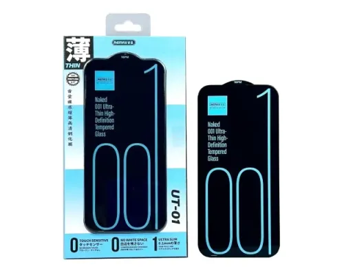 Захисне скло Remax UT-01 Naked 001 ultra-thin HD for iPhone 15 Plus/16 Plus чорне mag-6954851250265152185