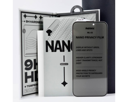 Захисне скло Remax WL-03 Future Ultra-soft Series Privacy for iPhone 15 Pro чорне mag-695485121964458829