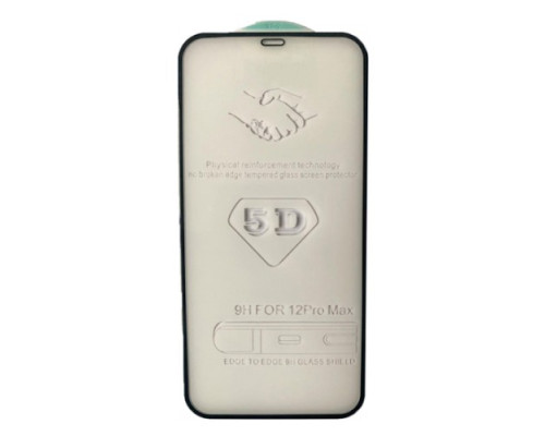 Захисне скло 5D Strong for iPhone 12 Pro Max (6.7'') чорне тех. пак. mag-200000122407611355