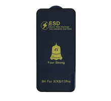 Захисне скло ESD 4S (anti-static) for iPhone X/ 11 Pro чорне тех. пак. mag-200000135263243861