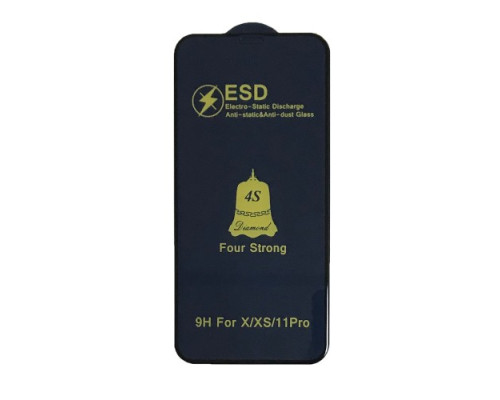 Захисне скло ESD 4S (anti-static) for iPhone X/ 11 Pro чорне тех. пак. mag-200000135263243861