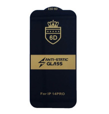 Захисне скло 6D Anti-static for iPhone 14 Pro чорне тех пак mag-2000001399019143024