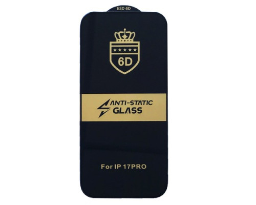 Захисне скло 6D Anti-static for iPhone 17 Pro чорне тех пак mag-2000001614693142665