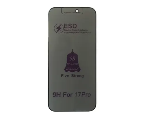 Захисне скло ESD PRIVACY GLASS for iPhone 17 Pro чорне тех пак mag-2000001625378144251