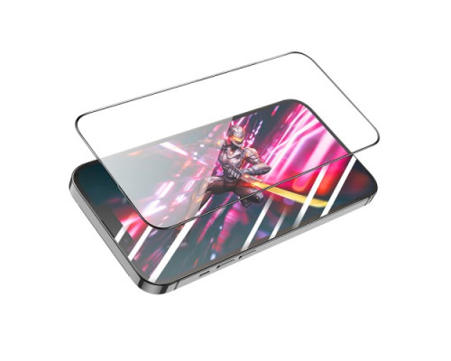 Захисне скло HOCO A34 9D Large Arc dustproof for iPhone 15 Black mag-6942007607438138248