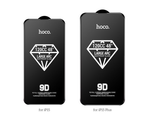 Захисне скло HOCO A34 9D Large Arc dustproof for iPhone 15 Black mag-6942007607438138248