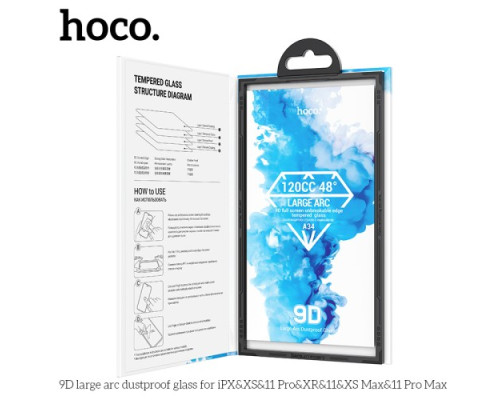 Захисне скло HOCO A34 9D Large Arc dustproof for iPhone Xr/11 Black mag-6931474793560131805