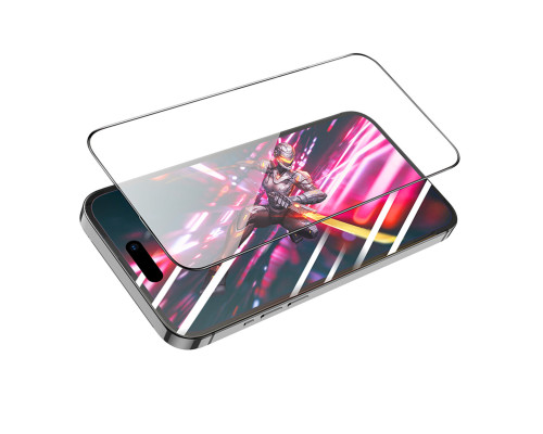 Захисне скло HOCO 9D large arc dustproof glass for iP15 Pro Max(A34) Black (6942007607469)
