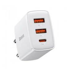 Мережевий зарядний пристрій Baseus Compact Quick Charger 2U+C 30W EU White (CCXJ-E02)