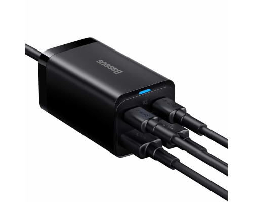 Мережевий зарядний пристрій Baseus GaN3 Pro Desktop Fast Charger 2C+2U 65W (Cable Type-C to Type-C 100W(20V/5A) 1m) Black (CCGP040101)