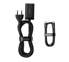 Мережевий зарядний пристрій Baseus GaN3 Pro Desktop Fast Charger 2C+2U 65W (Cable Type-C to Type-C 100W(20V/5A) 1m) Black (CCGP040101)