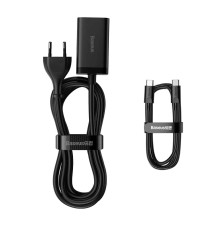 Мережевий зарядний пристрій Baseus GaN3 Pro Desktop Fast Charger 2C+2U 65W (Cable Type-C to Type-C 100W(20V/5A) 1m) Black (CCGP040101)