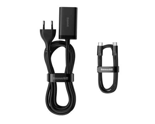 Мережевий зарядний пристрій Baseus GaN3 Pro Desktop Fast Charger 2C+2U 65W (Cable Type-C to Type-C 100W(20V/5A) 1m) Black (CCGP040101)