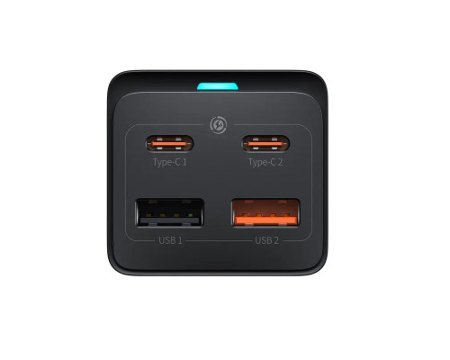 Мережевий зарядний пристрій Baseus GaN3 Pro Desktop Powerstrip AC+2U+2C 65W EU Black(Include：Baseus Xiaobai series fast charging Cable Type-C to Type (PSZM000901)