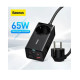 Мережевий зарядний пристрій Baseus GaN3 Pro Desktop Powerstrip AC+2U+2C 65W EU Black(Include：Baseus Xiaobai series fast charging Cable Type-C to Type (PSZM000901)