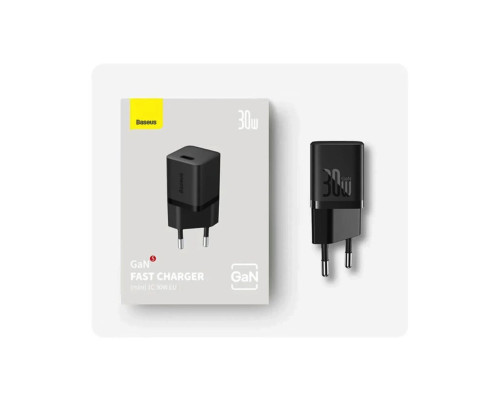 Мережевий зарядний пристрій Baseus GaN5 Fast Charger(mini) 1C 30W EU Black (CCGN070401)