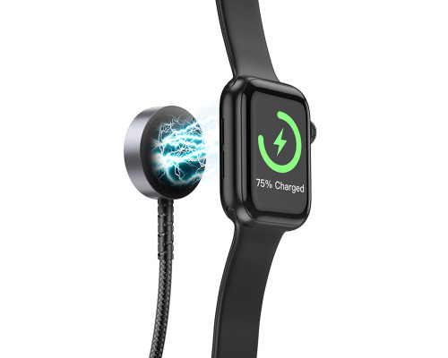 Бездротовий зарядний пристрій HOCO CW54 2-in-1 charging cable iP+iWatch Black (6942007611381 )