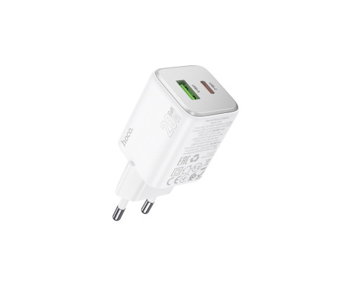 Мережевий зарядний пристрій HOCO N41 Almighty PD20W+QC3.0 charger White (6942007617031)